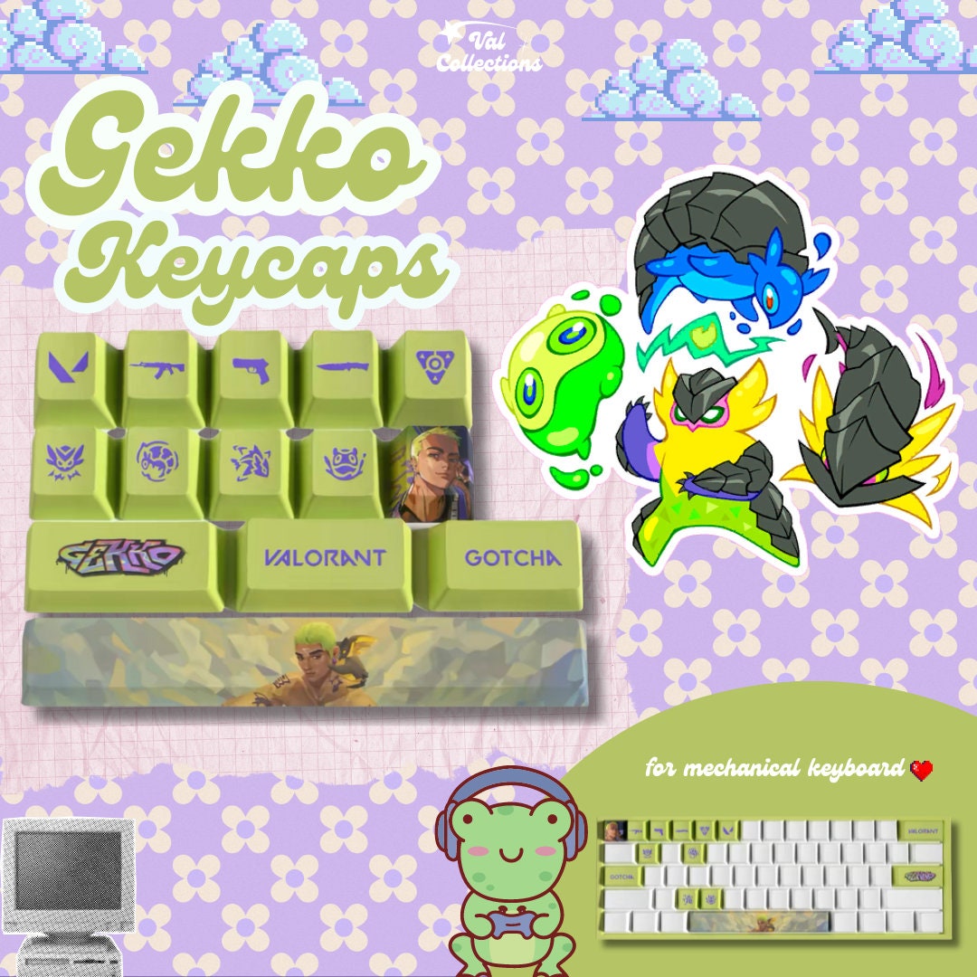 Gekko Valorant agent keycaps