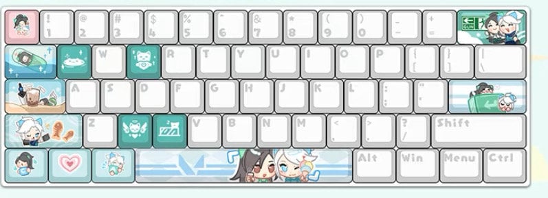 cute Kawaii Sage & Jett valorant keycaps